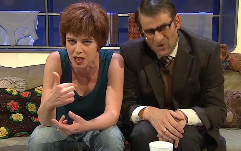 Gekonntes Schauspiel - eine der vielen Facetten von Uta Köbernick. Hier im ZDF, "Die Anstalt"